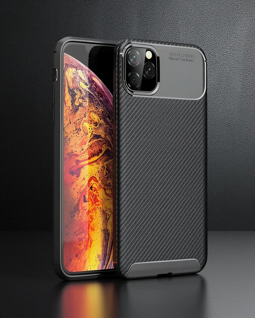 Apple İphone 11 Pro Max Kılıf Auto Focus Karbon Kapak - Siyah