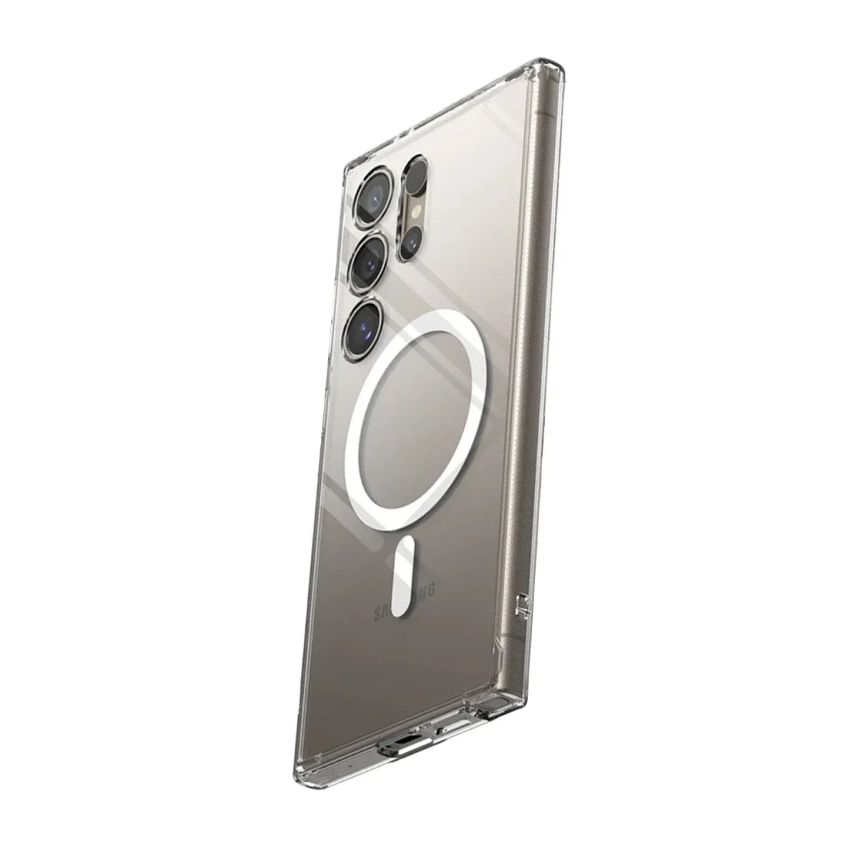 Samsung Galaxy S24 Ultra Kılıf Magneticsafe Şeffaf Silikon - Şeffaf görsel 2
