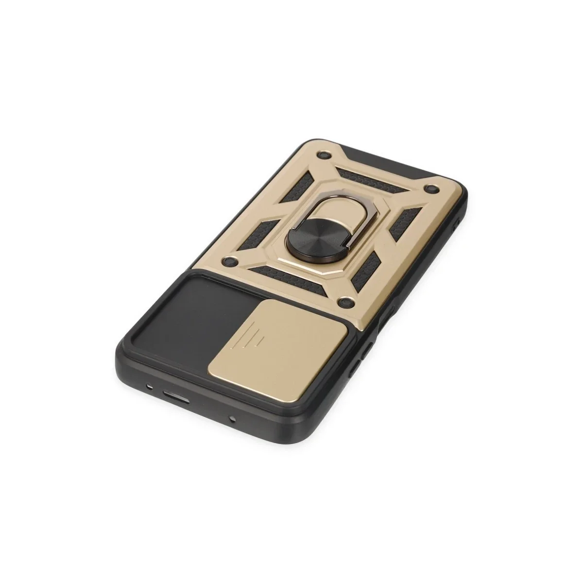 Xiaomi Poco X3 GT Kılıf Pars Lens Yüzüklü Silikon - Gold görsel 4