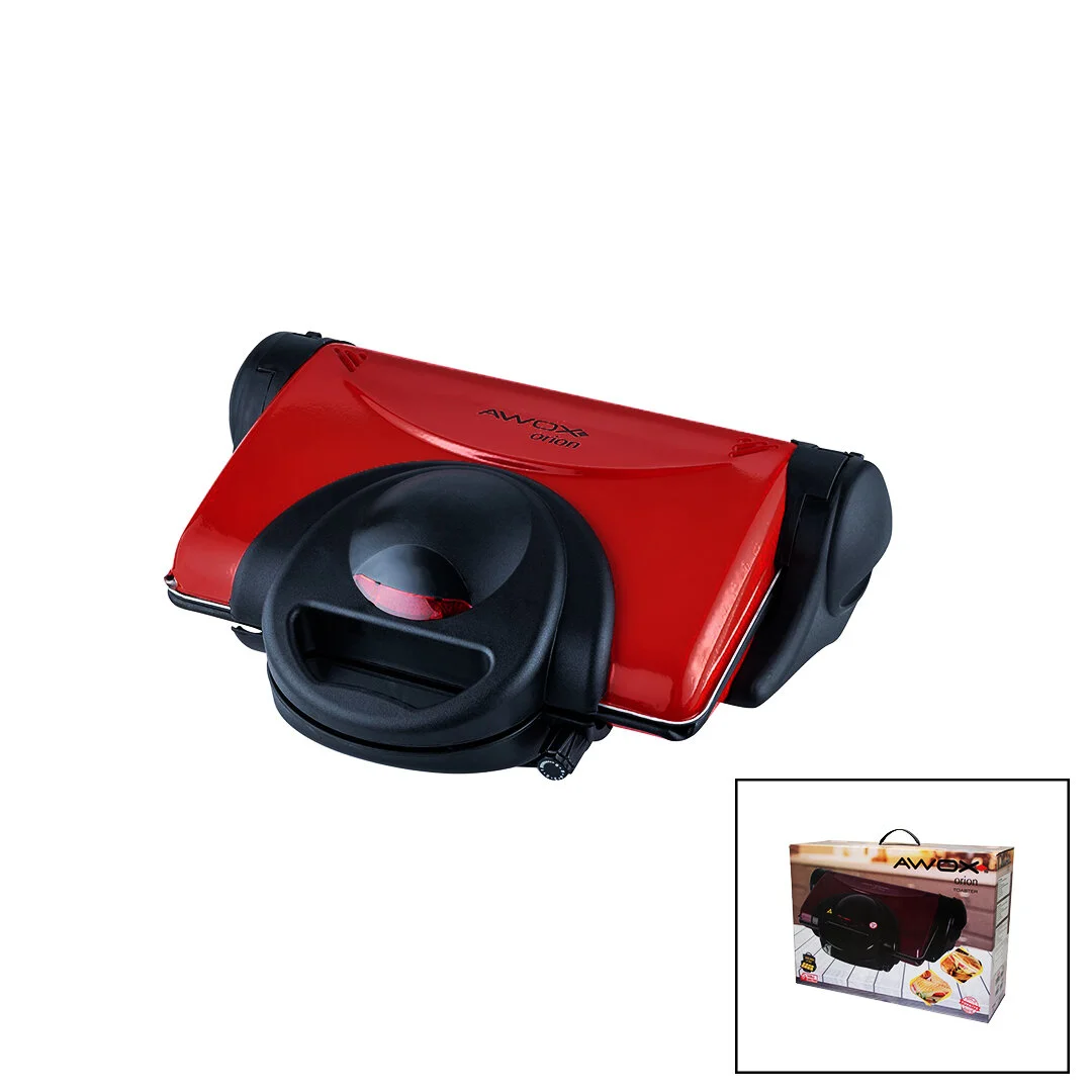 Awox Orion Kırmızı 8 Dilim Elektrikli Teflon Tost Makinesi - 180° Izgara 6 Kademe Isı Ayarı 1800W