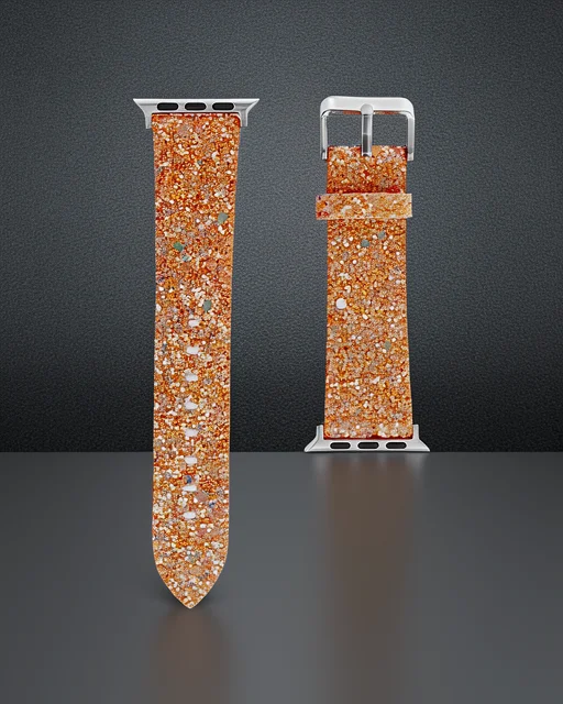Apple Watch 42mm Ry Taşlı Kordon - Pudra