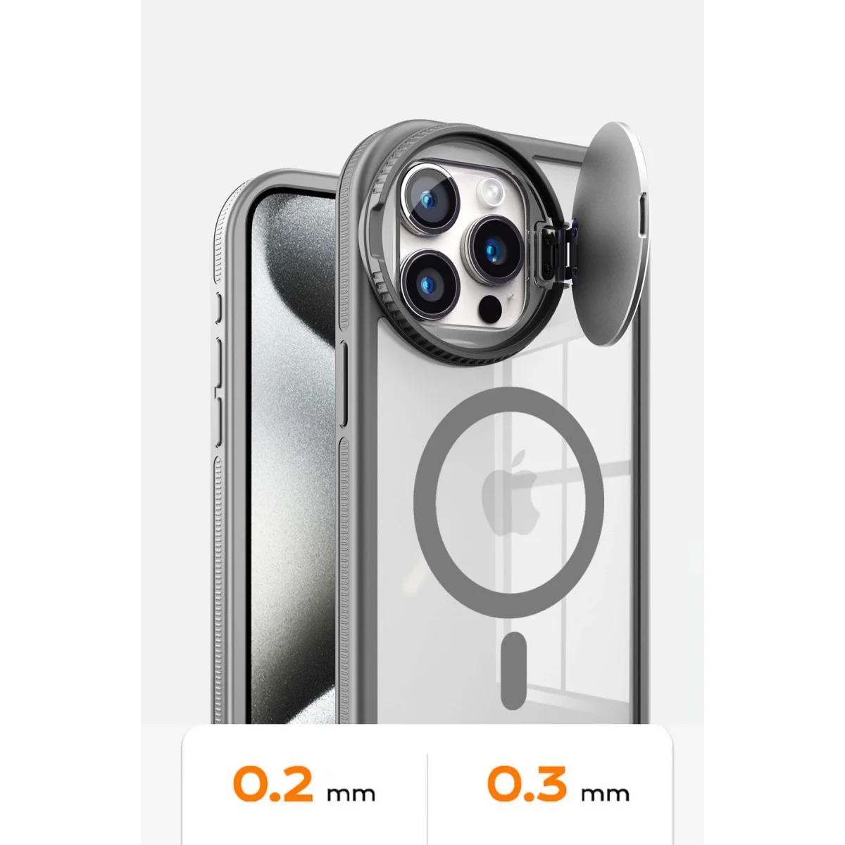 Apple İphone 14 Pro Max Kılıf Teleskop Lens Magsafe Silikon Kapak - Derin Mor görsel 5