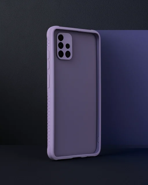 Samsung Galaxy A71 Kılıf Miami Şeffaf Silikon - Açık Mor
