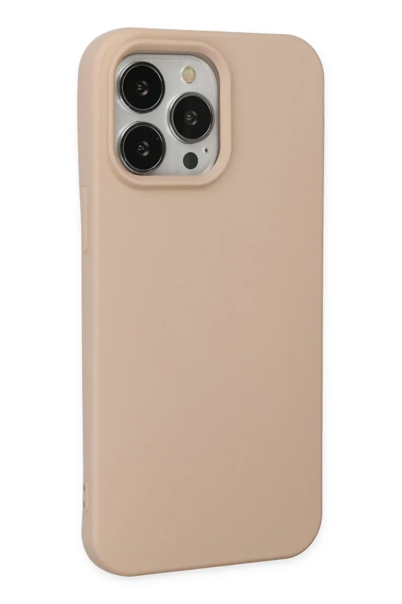 Apple iPhone 15 Pro Kılıf Nano içi Kadife Silikon - Pudra görsel 2