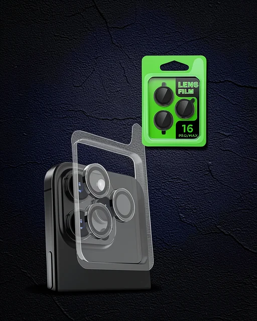 Apple İphone 16 Pro Max Raze Metal Kamera Lens - Siyah