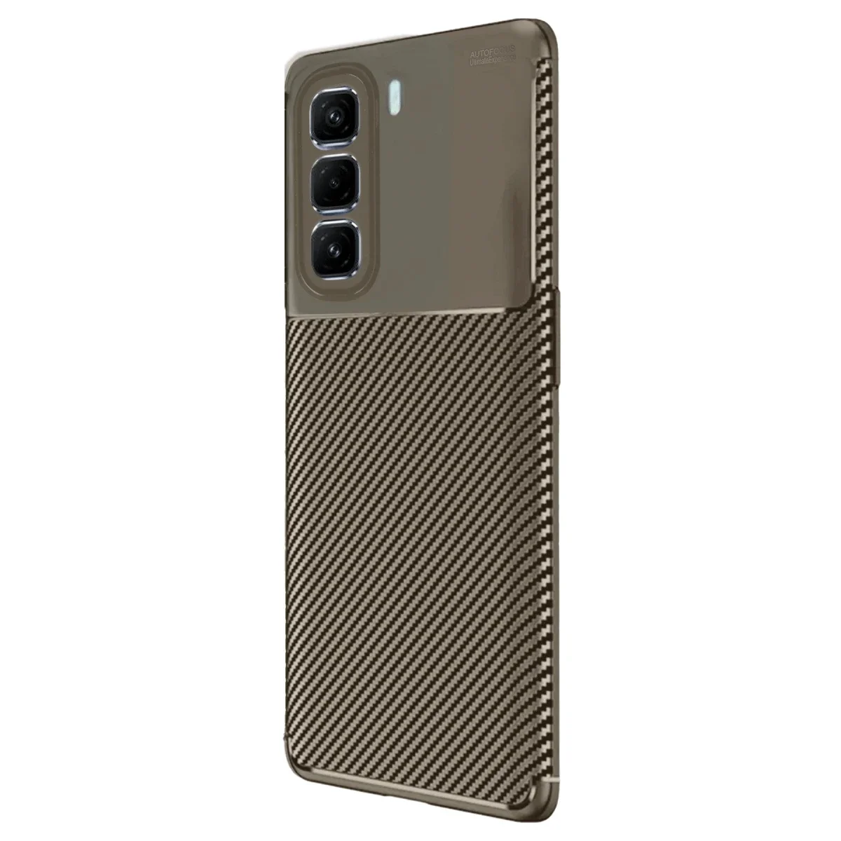 İnfinix Hot 50 4G Kılıf Auto Focus Karbon Kapak - Kahverengi görsel 2