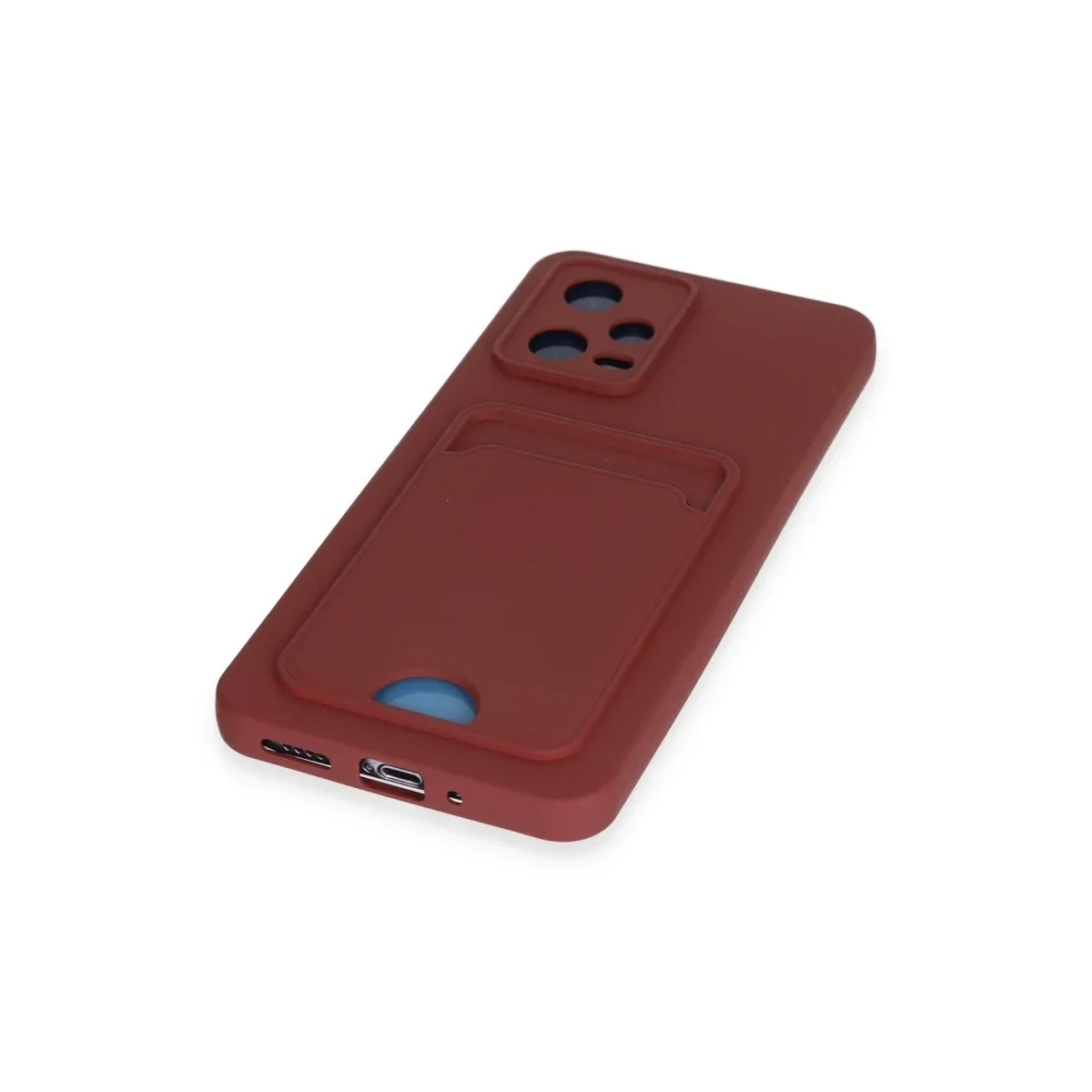 Xiaomi Poco X5 5G Kılıf Kelvin Kartvizitli Silikon - Bordo görsel 4
