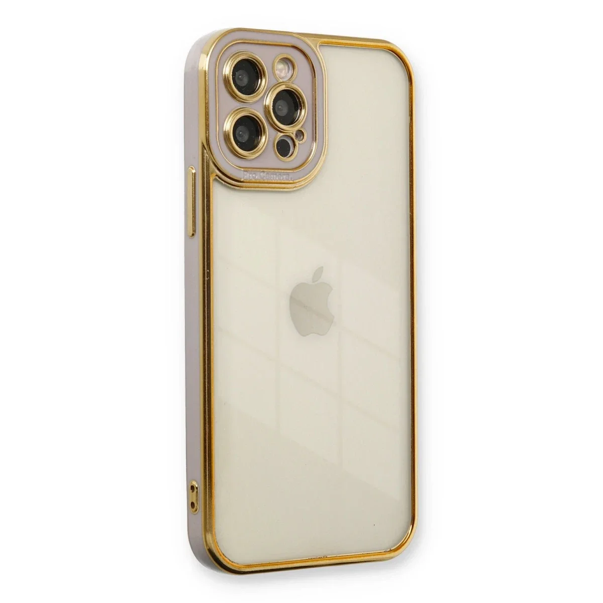 Apple iPhone 12 Pro Max Kılıf Liva Lens Silikon - Lila