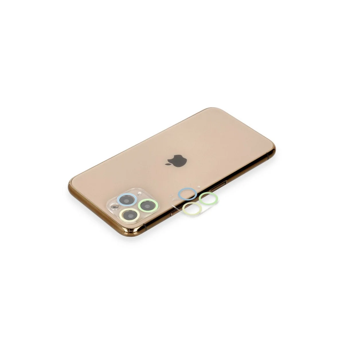 Apple İphone 11 Pro Renkli Kamera Lens Koruma Cam - Yeşil-sarı