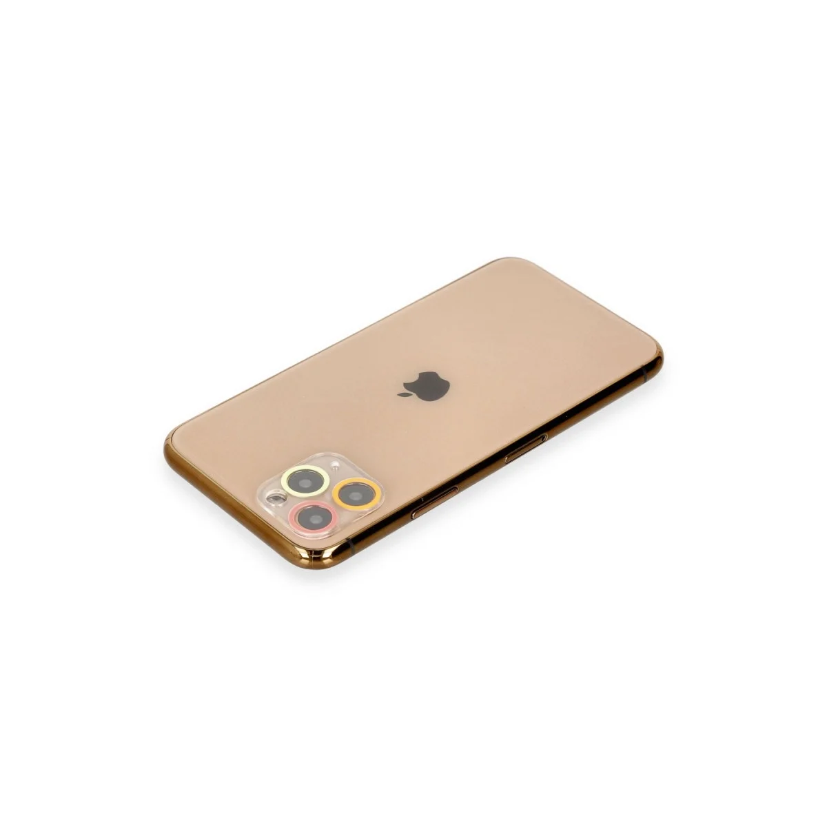 Apple İphone 11 Pro Renkli Kamera Lens Koruma Cam - Turuncu-kırmızı görsel 2