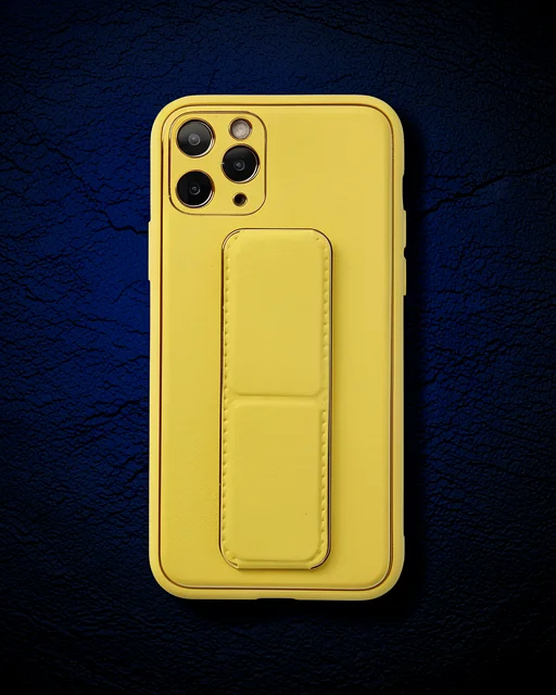 Apple İphone 11 Pro Kılıf Coco Deri Standlı Kapak - Sarı