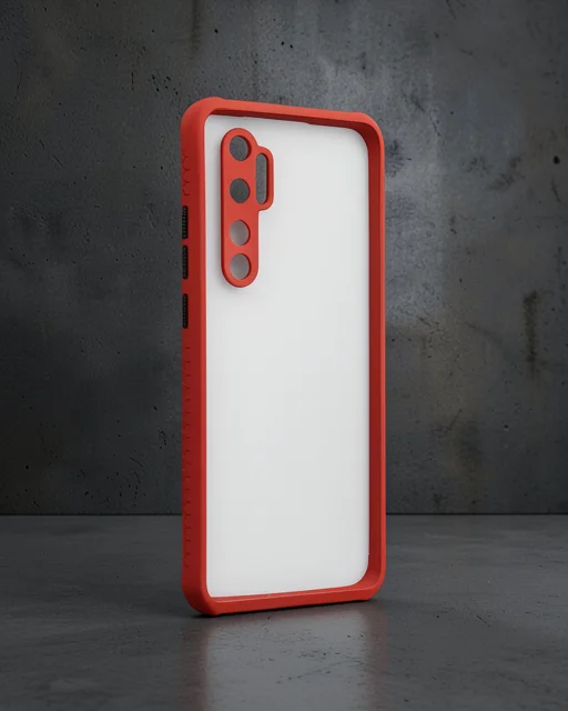 Xiaomi Mi Note 10 Lite Kılıf Miami Şeffaf Silikon - Kırmızı