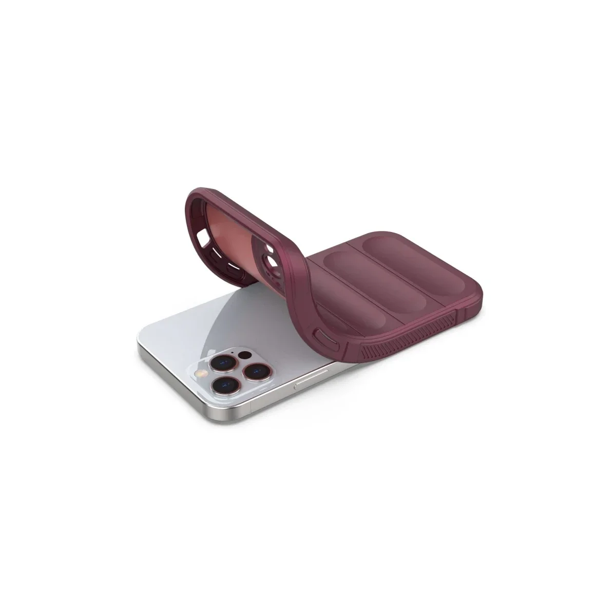Apple iPhone 12 Pro Kılıf Optimum Silikon - Bordo görsel 4