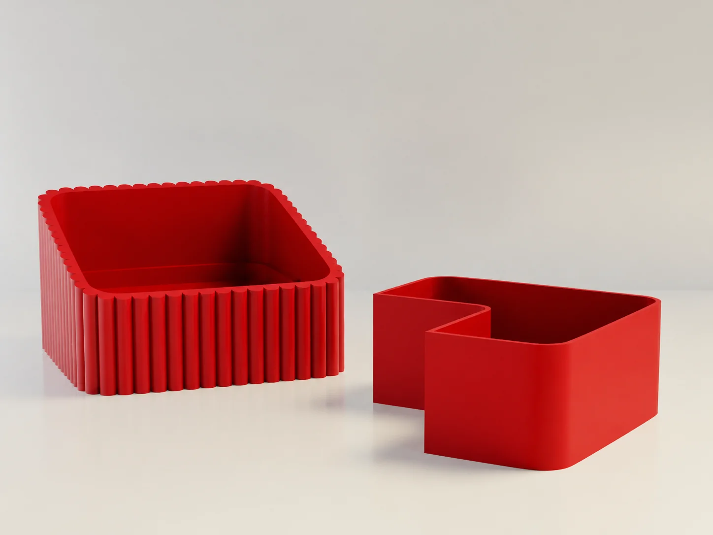 3D Baskı Fıstık Kasesi - Çift Hazneli Kabuk Ayırıcı Sunum Kasesi - Kırmızı Kırmızı görsel 2