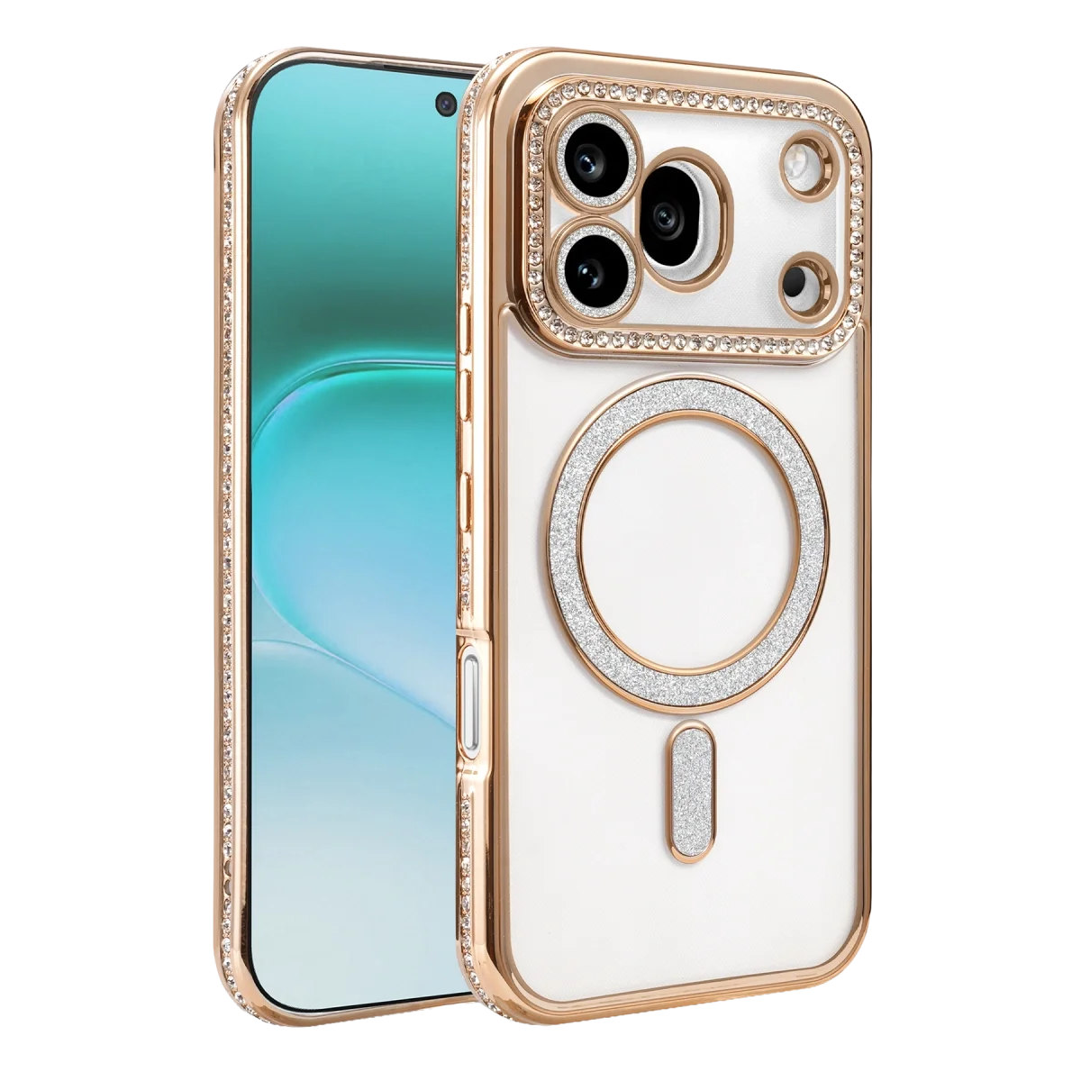 Huawei Honor 600 Pro Joke Simli Magneticsafe Kılıf - Gold