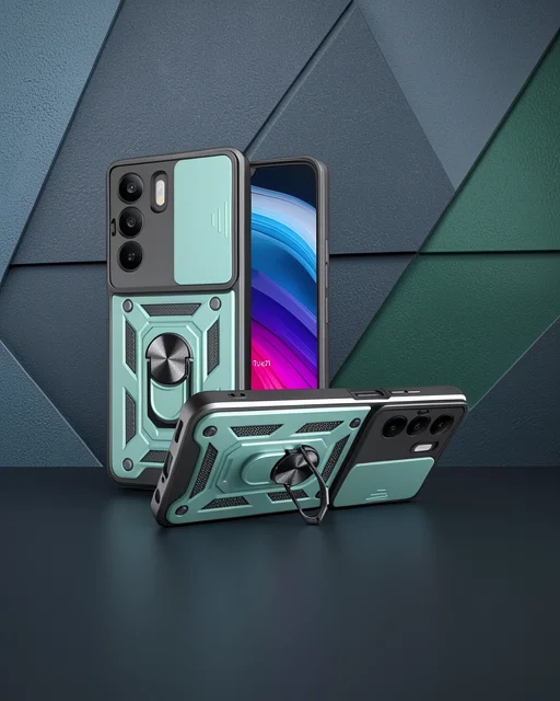 Realme C75 4g Kılıf Pars Lens Yüzüklü Silikon - Yeşil