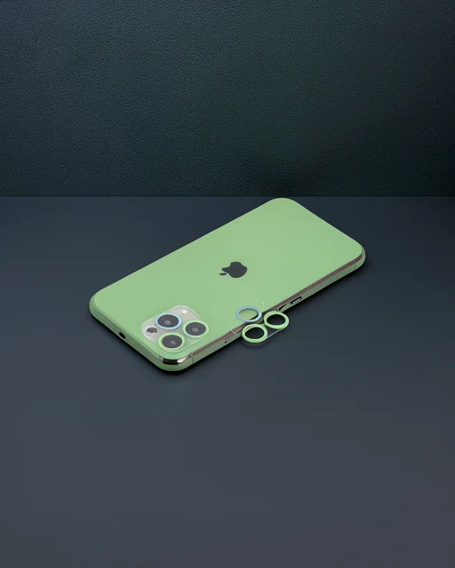 Apple İphone 11 Pro Max Renkli Kamera Lens Koruma Cam - Yeşil-sarı