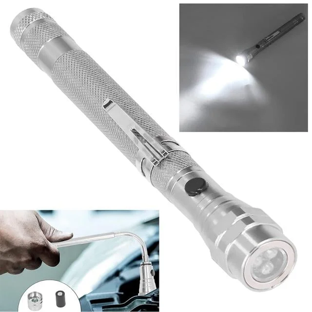 MX-2808 Mıknatıslı 360 Derece Döner Başlıklı 3 Ledli Beyaz Işık El Feneri görsel 2