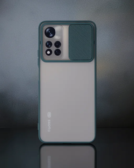 Xiaomi Redmi Note 11t Kılıf Palm Buzlu Kamera Sürgülü Silikon - Yeşil