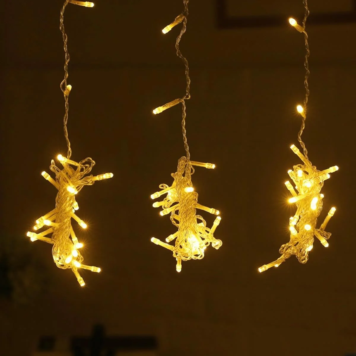 8 Fonksiyonlu 200 Led 10 Saçak Şerit Led 2x2 Perde İp Led (Gün Işığı) görsel 4