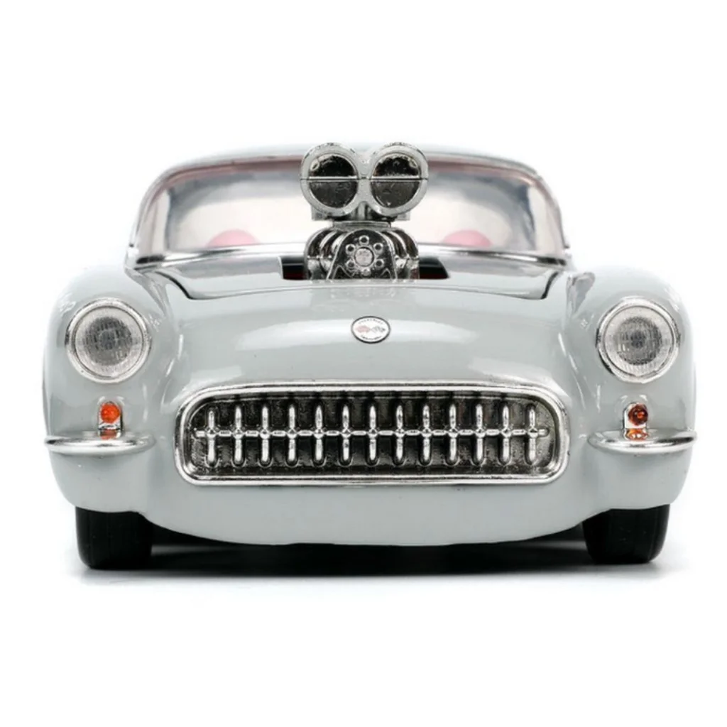 Figürü ve 1957 Chevrolet Corvette Model Aracı görsel 3