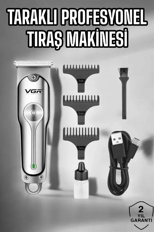 Tıraş Makinesi Paslanmaz Çelik Taraklı Güçlü Motor görsel 2
