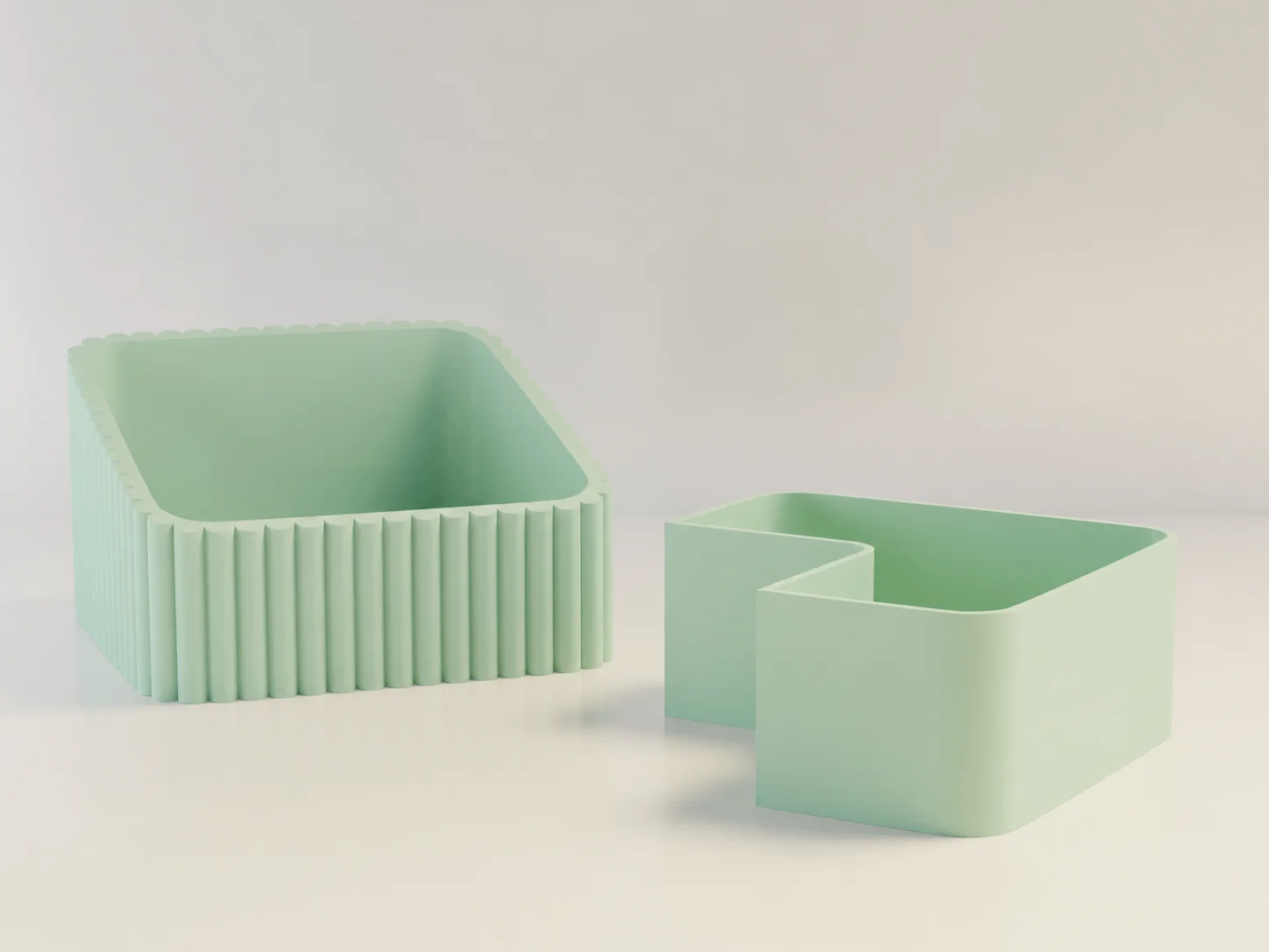 3D Baskı Fıstık Kasesi - Çift Hazneli Kabuk Ayırıcı Sunum Kasesi - Mint Mint görsel 2