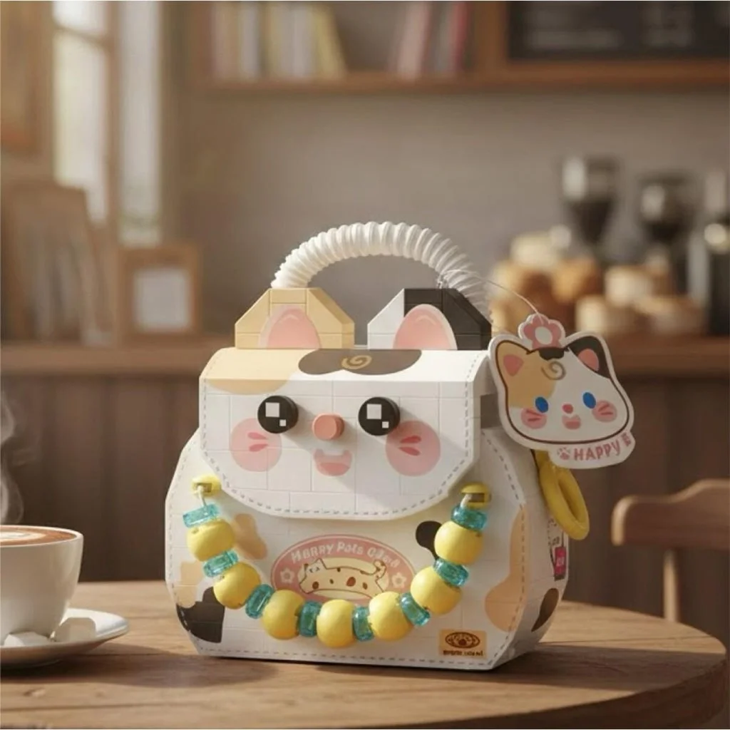 LZ-8843 Kedi Figürlü Meyve Çantası 360 Parça Block Oyuncak görsel 4