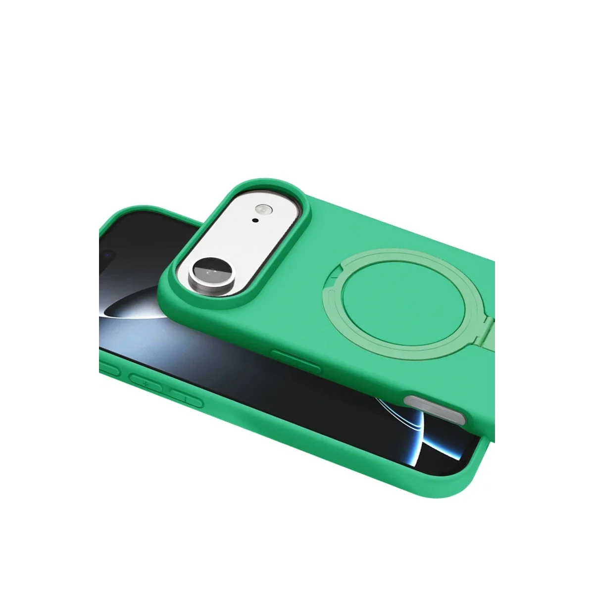 Apple iPhone 17 Air Regal Magsafe Standlı Kapak - Yeşil görsel 2
