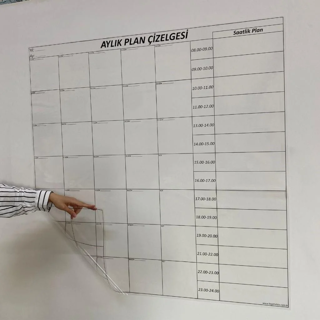 Aylık Planlayıcı Manyetik Duvar Stickerı Takvim Plan Çizelgesi görsel 5
