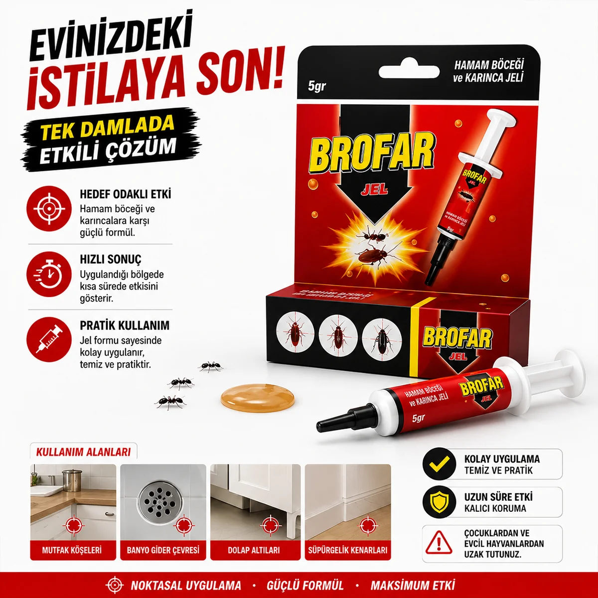 Hamamböceği ve Karınca Jel Şırınga 5 g görsel 2