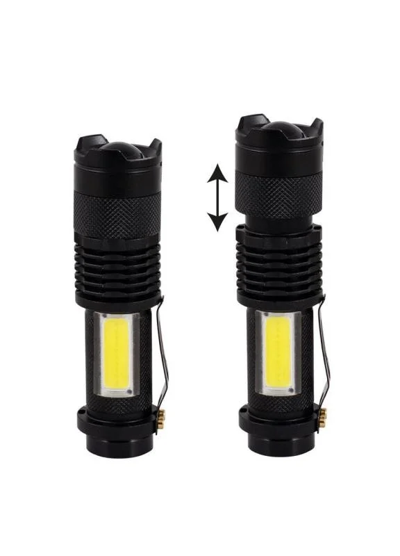 PS-2 Cree Q5 COB LED Şarj Edilebilir Zoomlu El Feneri görsel 2