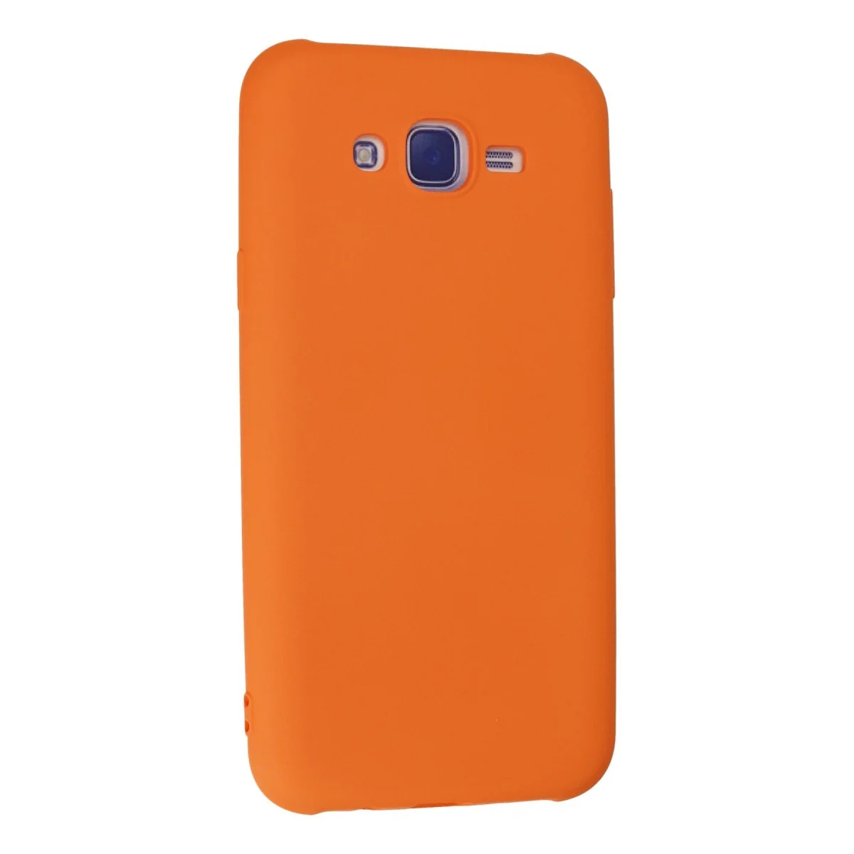 Samsung Galaxy J7 Kılıf Nano İçi Kadife Silikon - Turuncu görsel 3