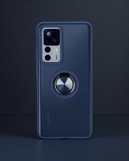 Xiaomi Mi 12t Pro Kılıf Montreal Yüzüklü Silikon Kapak - Lacivert