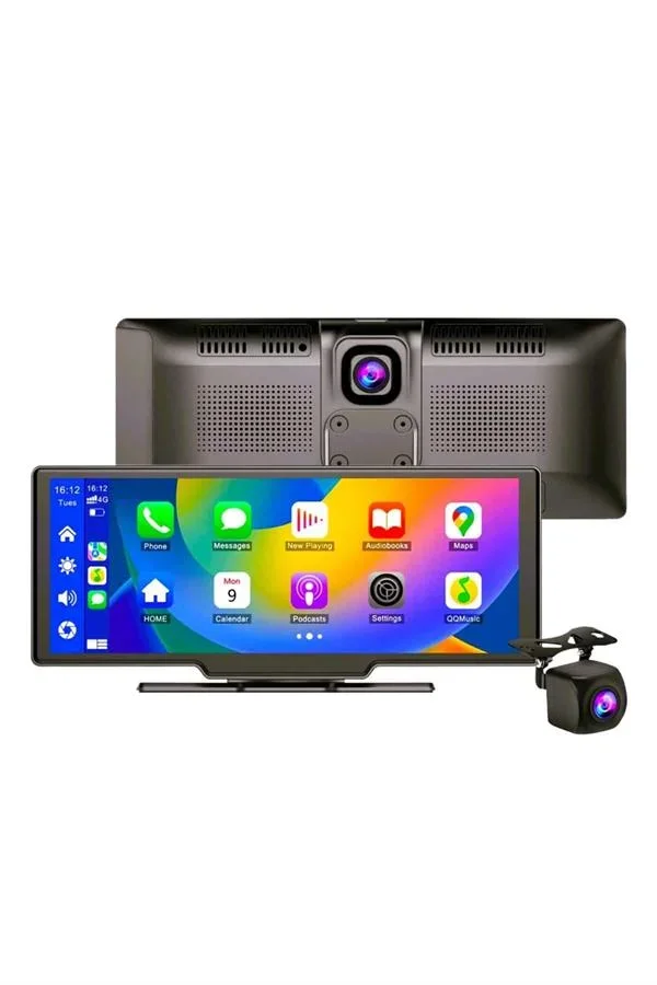 4K 10.2 İnç Çift Kameralı Araç Multimedya Ekranı CarPlay Kablosuz Tüm Cihazlara Uyumlu görsel 5