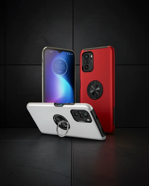 Xiaomi Poco F3 Kılıf Elit Yüzüklü Kapak - Gümüş