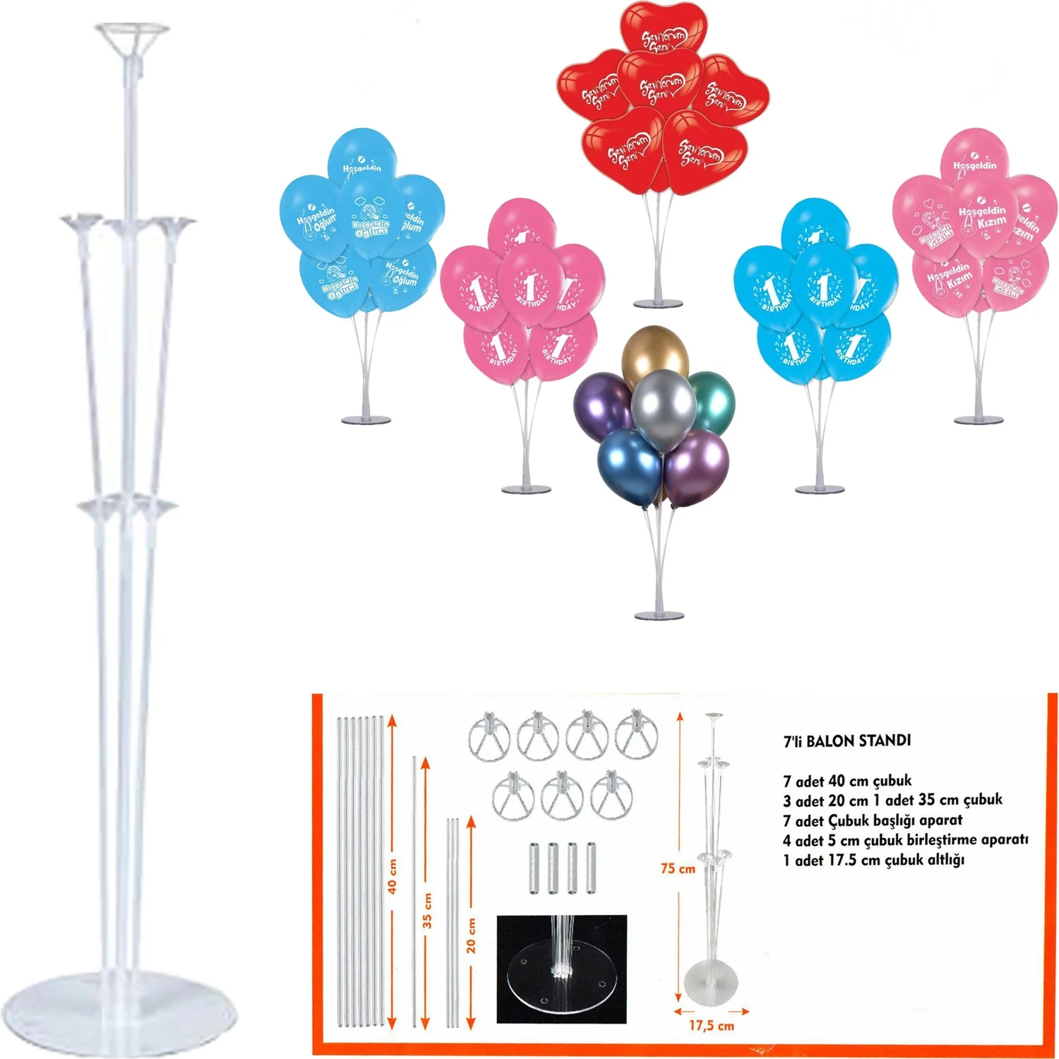 Balon Standı 75 cm görsel 2