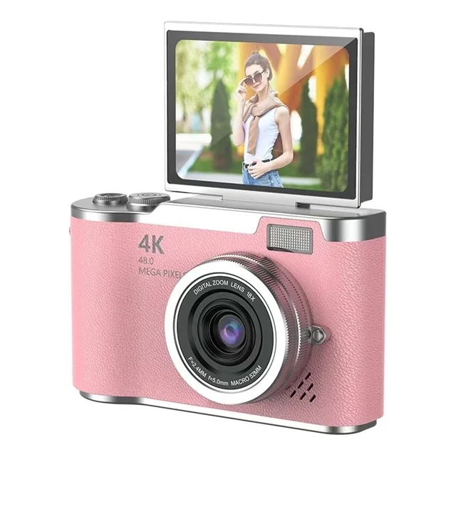 4K Dijital Retro Video Kamera 48MP 18X Zoom Flaşlı (32GB) Kart Dijital Vlog Fotoğraf Makinesi TÜRKÇE