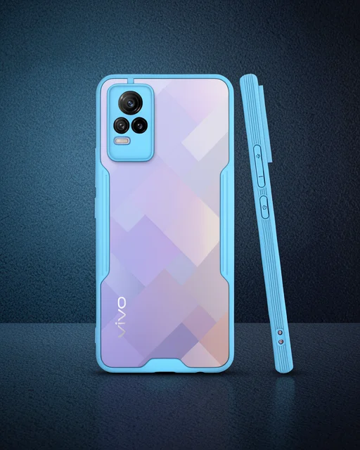 Vivo V21e Kılıf Platin Silikon - Mavi