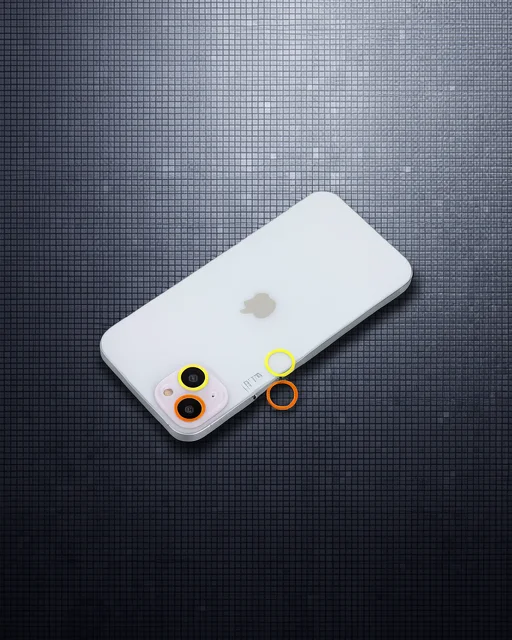 Apple İphone 13 Renkli Kamera Lens Koruma Cam - Sarı-turuncu