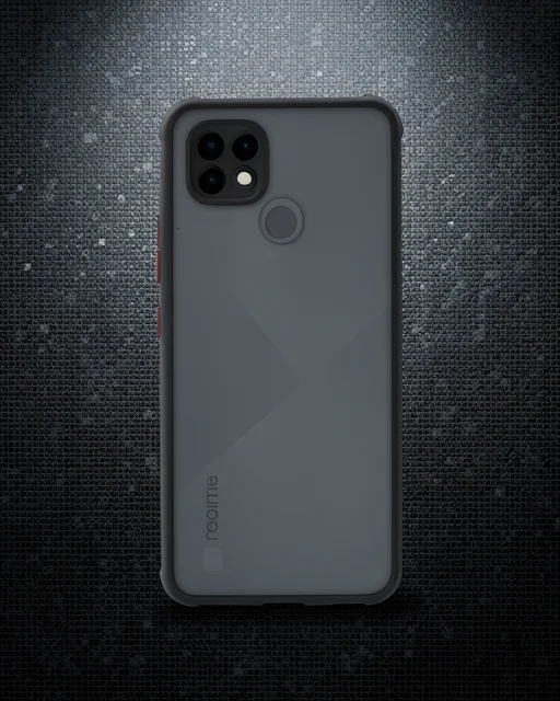 Realme C21 Kılıf Miami Şeffaf Silikon - Siyah