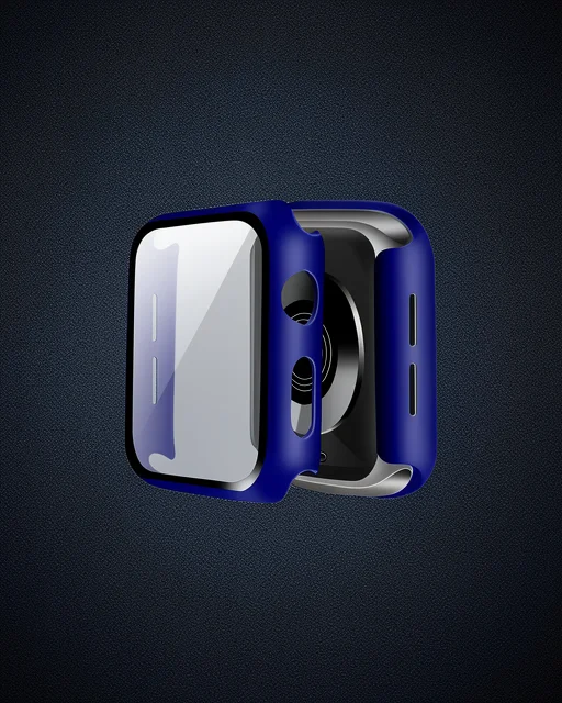 Apple Watch 38mm Camlı Kasa Ekran Koruyucu - Lacivert