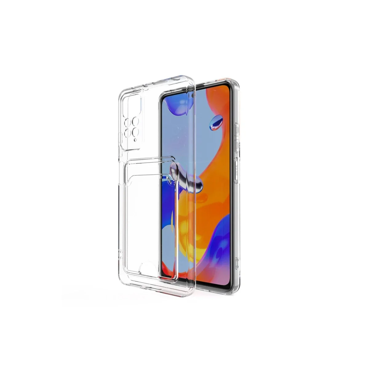 Xiaomi Redmi Note 11 Kılıf Kart Şeffaf Silikon - Şeffaf görsel 7