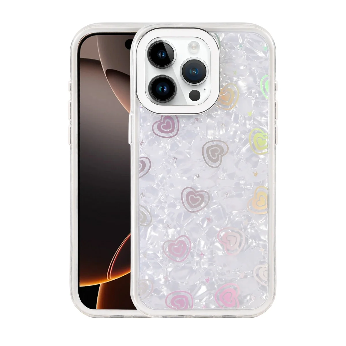 Apple İphone 14 Pro Max Lumi Desenli Kapak - Beyaz