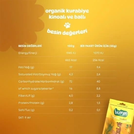 Organik Ballı ve Kinoalı Kurabiye 55 Gr görsel 5