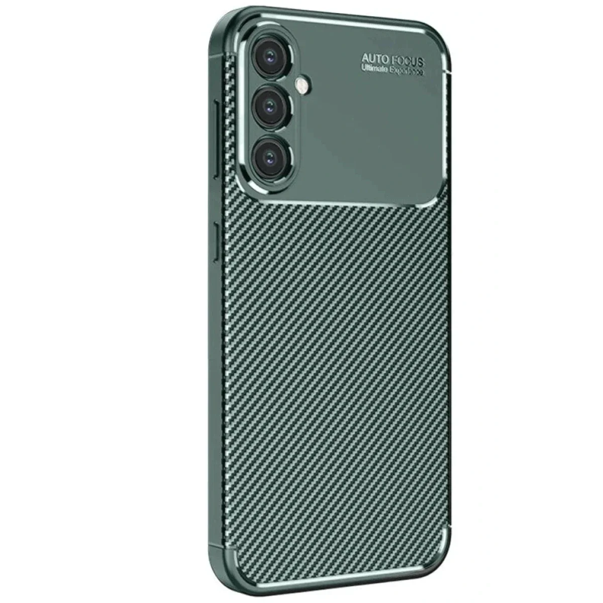 Samsung Galaxy S25 Kılıf Auto Focus Karbon Kapak - Koyu Yeşil
