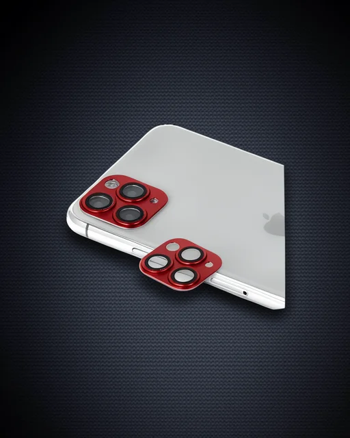 Apple İphone 11 Pro Max Pers Alüminyum Kamera Lens - Kırmızı