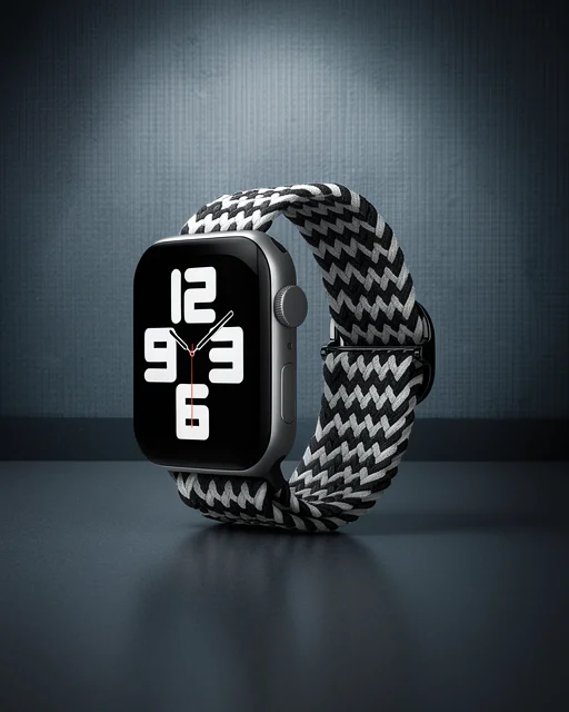 Apple Watch 42mm Kordon - Zigzag Siyah-beyaz