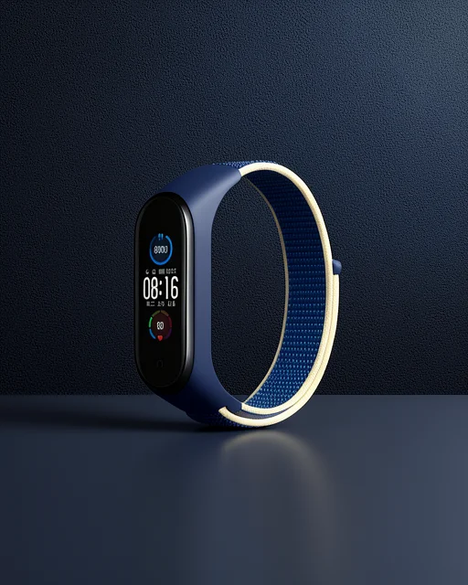 Xiaomi Mi Band 4 Hasırlı Cırtcırtlı Kordon - Sarı-lacivert