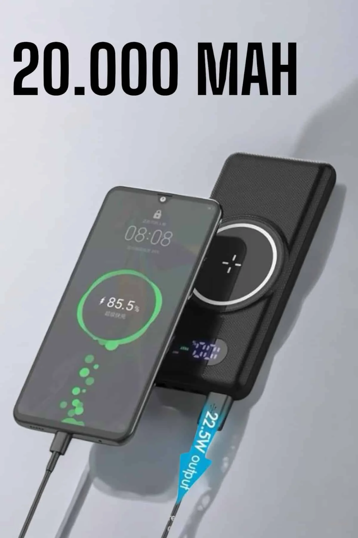 Powerbank Taşınabilir 10.000 Mah Hızlı Şarj Dijital Göstergeli görsel 4